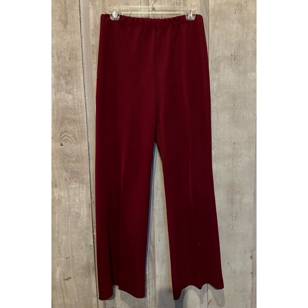 Vintage 70's Hi Rise Bell Wide Leg Burgundy Pant Modern 8-10 Brady Bunch ✌️